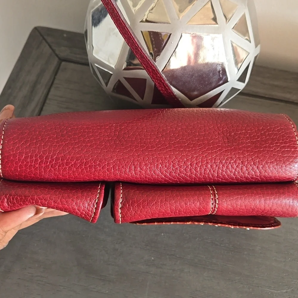 Elegant Brighton Red Leather Crossbody Bag